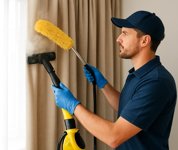 Trusted residential curtain cleaning technician Matty Curtain Cleaning bellbowrie QLD