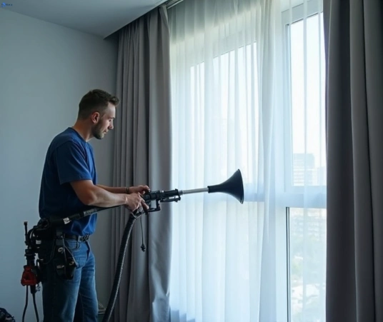 Professional commercial curtain cleaning process equipment Matty Curtain Cleaning bellbowrie