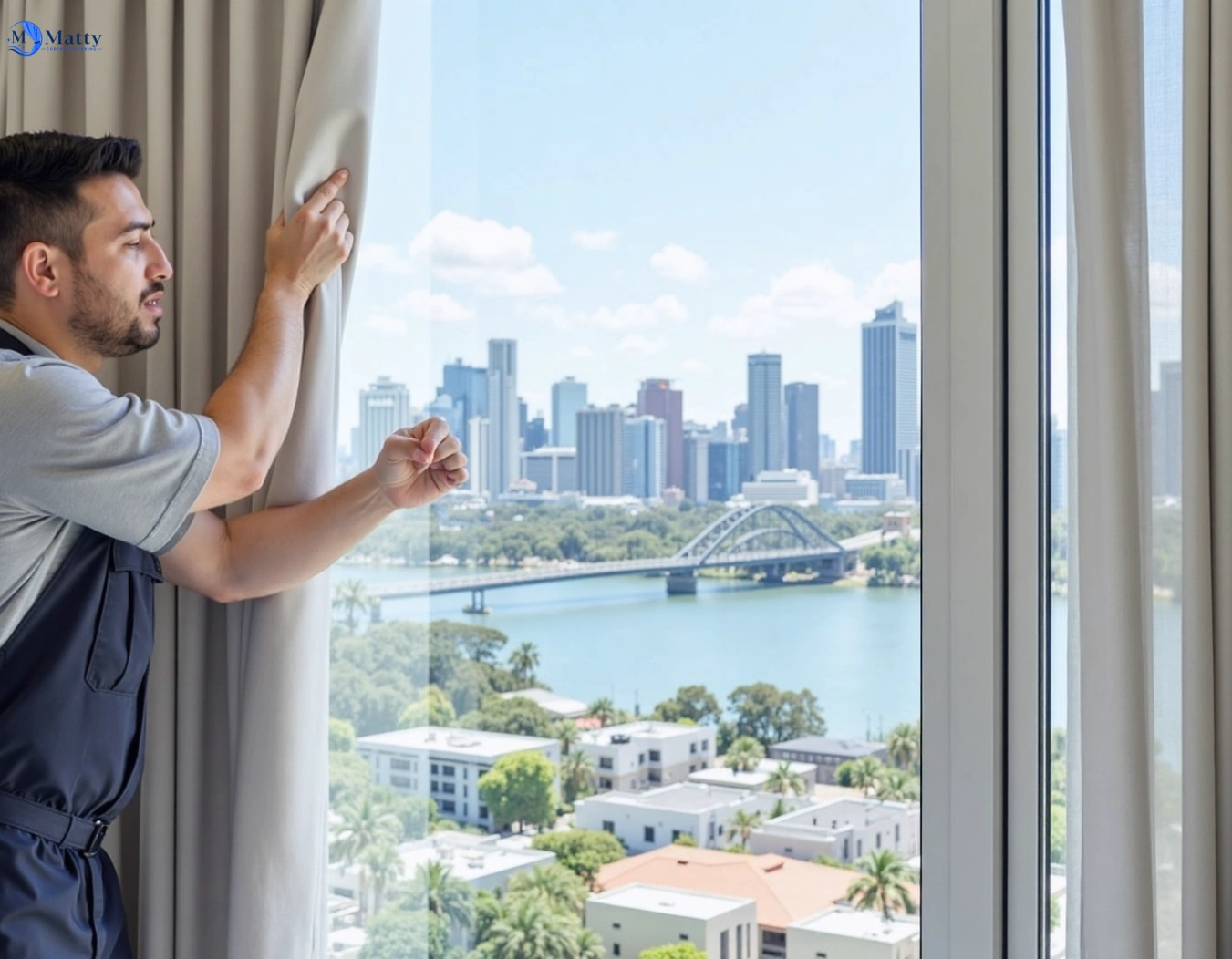 Professional curtain steam cleaning service bellbowrie QLD by Matty Curtain Cleaning